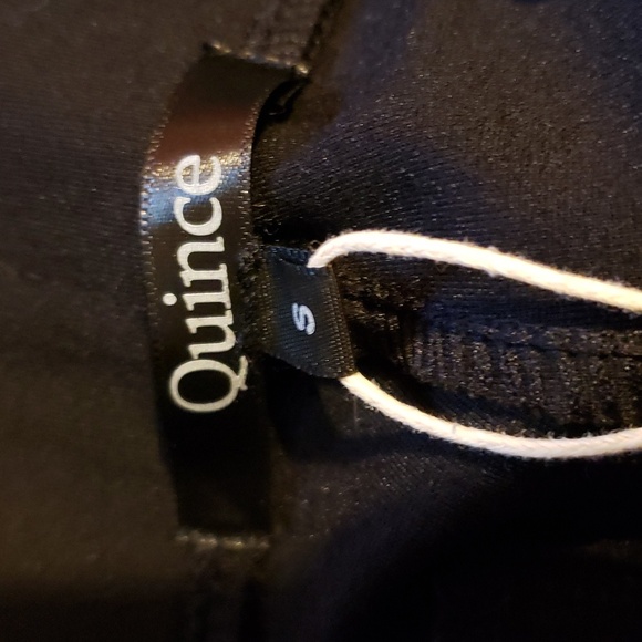 Quince Stretch Ponte Straight Leg Lady's Pant Color: Black - Picture 4 of 12